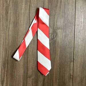 Vineyard Vines | Red-ish Orange & White Stripped Skinny  Necktie